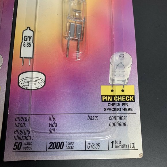Lot of 2 50 Watt GE Halogen Clear Bulbs JCD GY6.35 - Picture 2 of 4